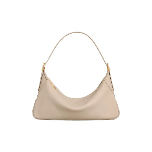 CELINE Romy Collection Calfskin One Shoulder Handbags Medium Size Women's Cappuccino-Colored