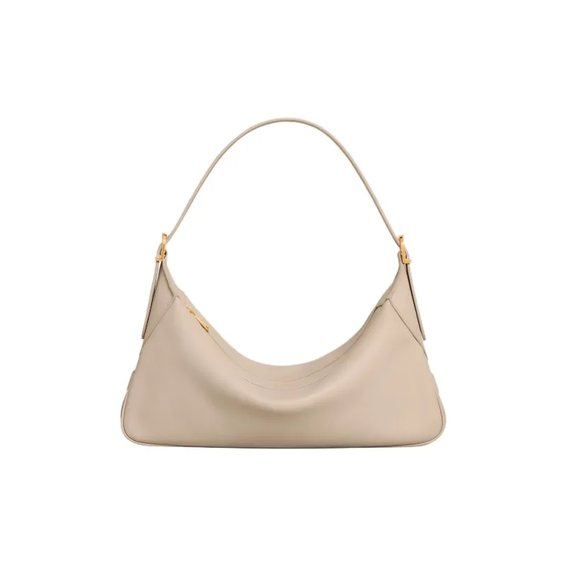 CELINE Romy Collection Calfskin One Shoulder Handbags Medium Size Women's Cappuccino-Colored-0
