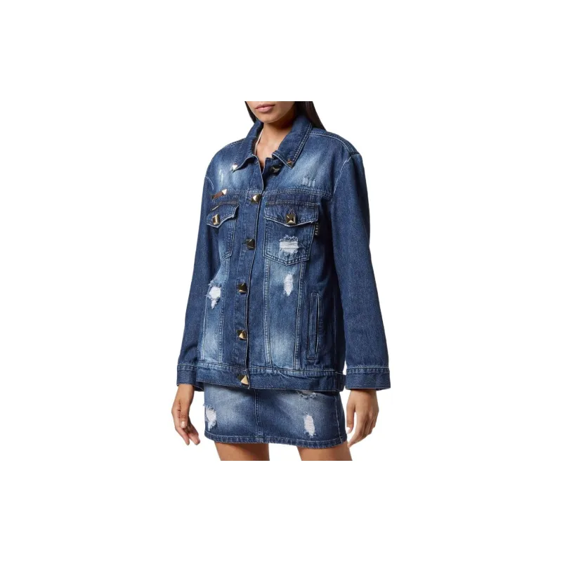 PHILIPP PLEIN Denim Jacket Women's Blue-2