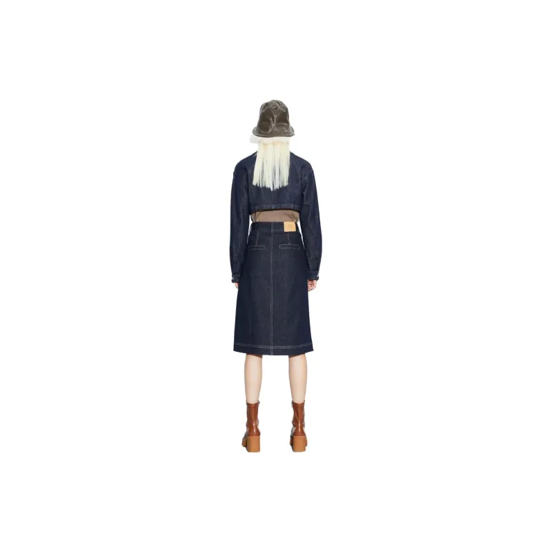 ONLY Denim Long Skirts Women's J36 810 Washed Denim Blue 810JEANS BLUE-2