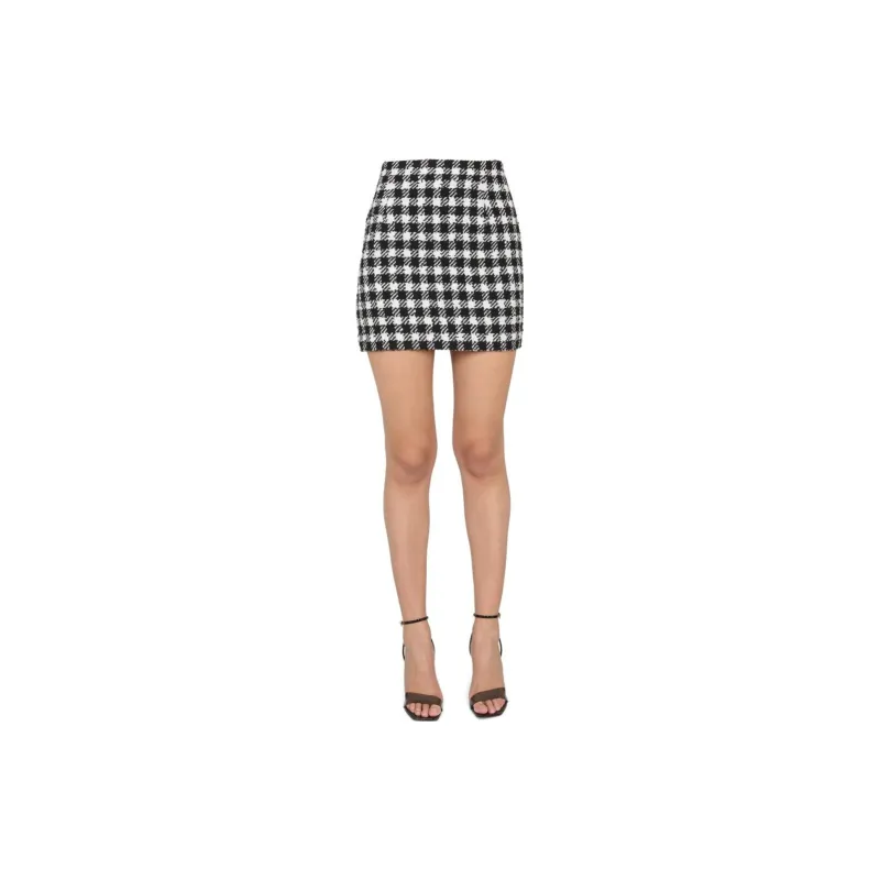 Alessandra Rich Houndstooth Pattern Mini Skirt-5
