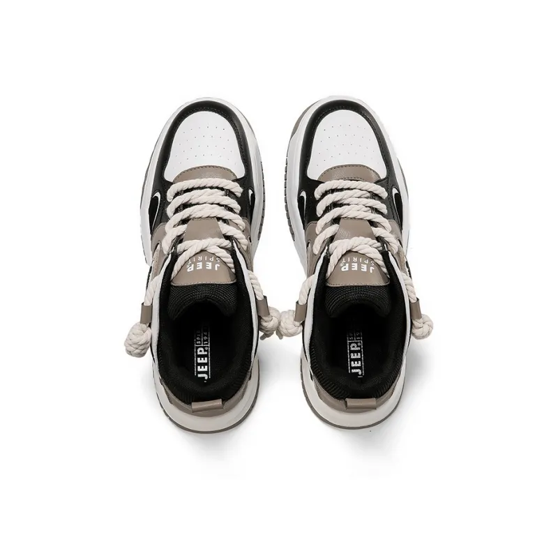 JEEP SPIRIT Skateboard Shoes Men Low Top Polar White/Graphite Black-4