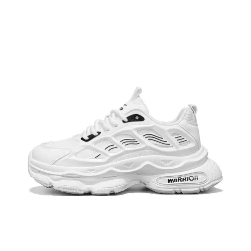 Warrior Height Increasing Wear Resistant Lightweight Breathable Slip Resistant Low Top Chunky Sneakers Men's White