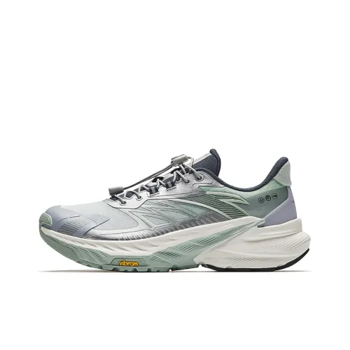 ANTA Explore The Wilderness Running Shoes Women's Low-Top Dusty Gray/Tranquil Ink Blue/Hydrogen Green