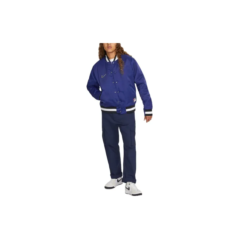 Nike Sb X Mlb Varsity Skate Jacket Deep Royal Blue/Black/White/White-2