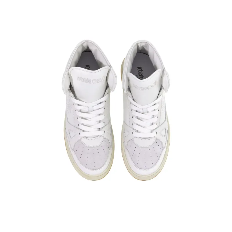 Roberto Cavalli High-Top Skateboard Shoes Men's White-4