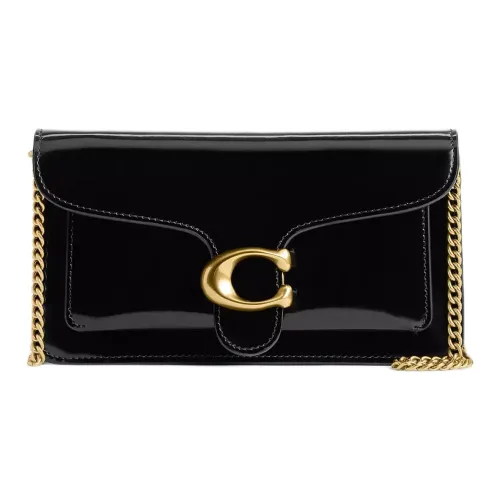 COACH Tabby Leather Shoulder Bag Crossbody Bag Small Size Women's Black