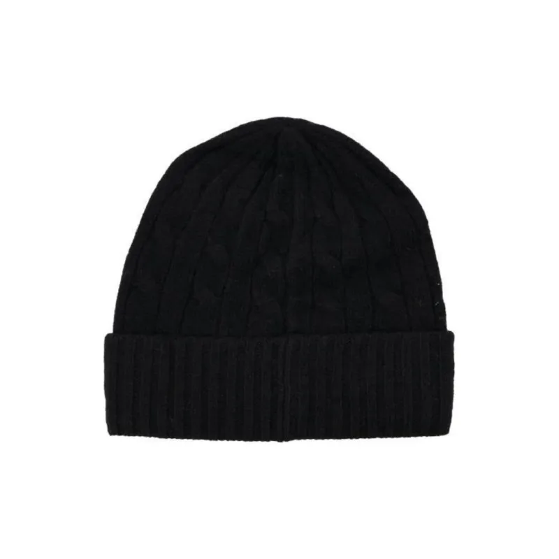 Ralph Lauren Logo Embroidered Cable Knit Beanie-1