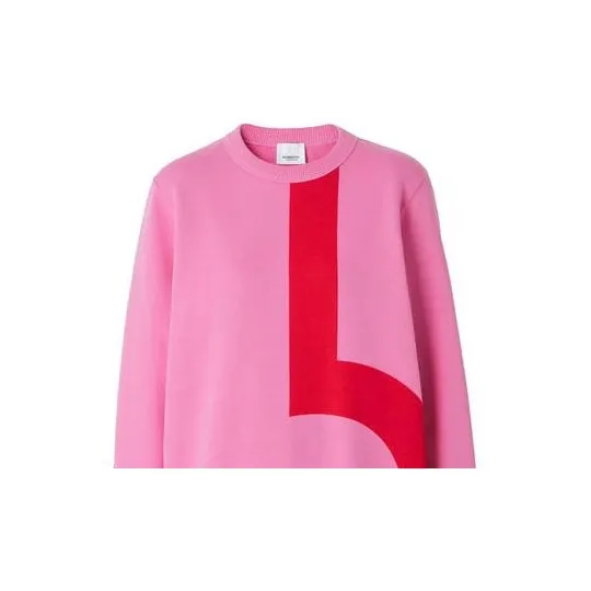 Burberry Fairhall Flag Print Cotton Sweatshirt Primrose Pink-3