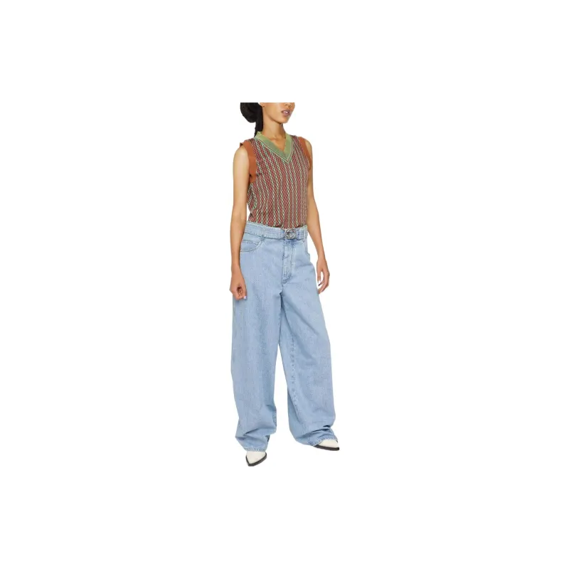 Bottega Veneta Belted Wide Leg Jeans-1