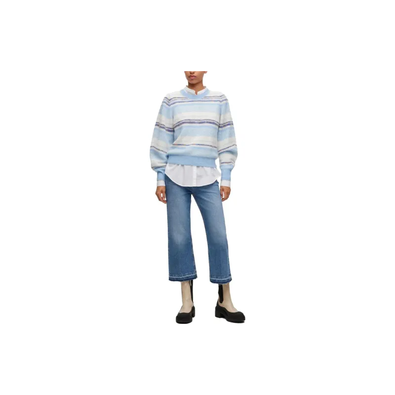 Boss Stripe pattern Crew neck Sweatshirt-1