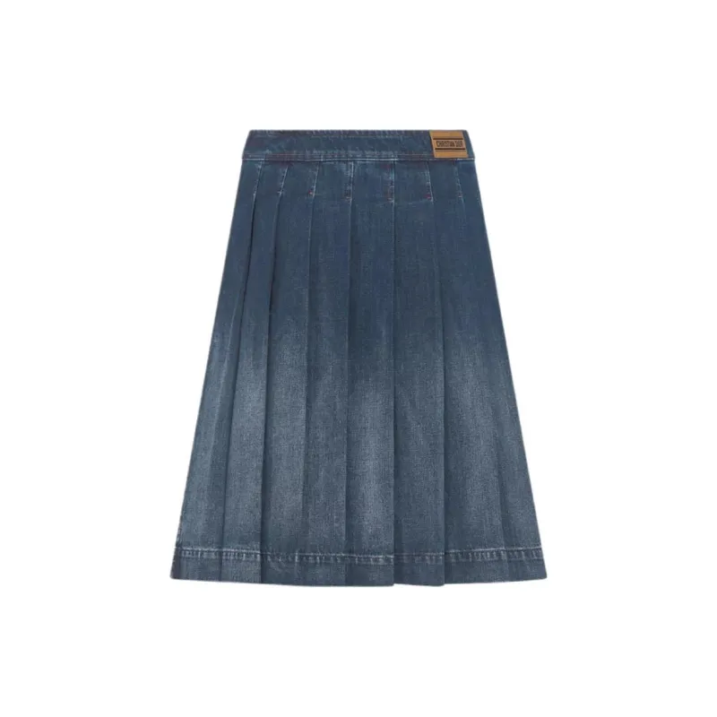 DIOR Pleated Denim Skirt-1