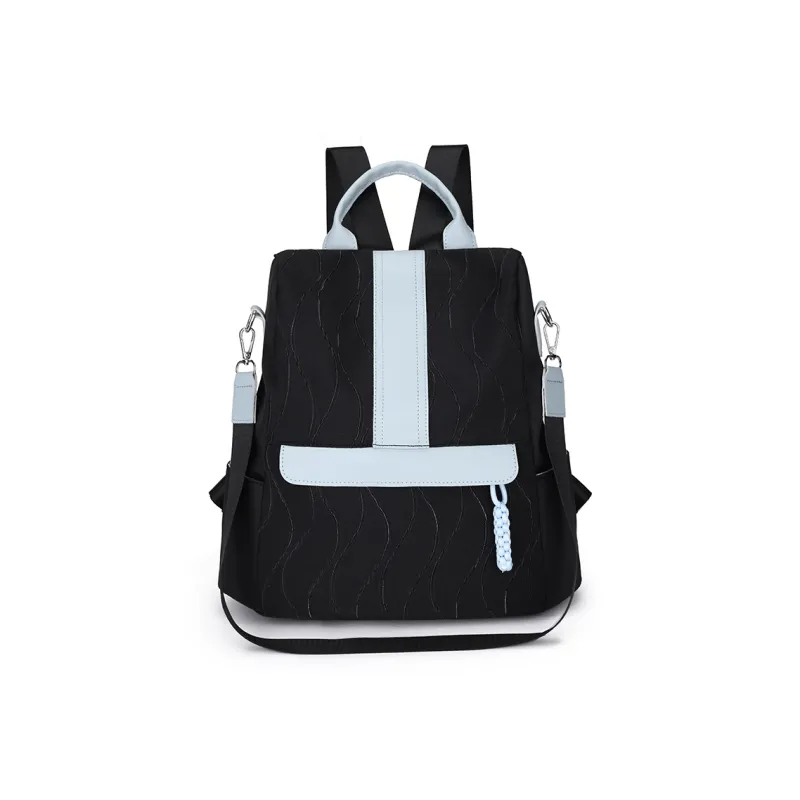 GEERDUN Oxford Backpack Unisex Ecru/Black/Pink/Light Green-2
