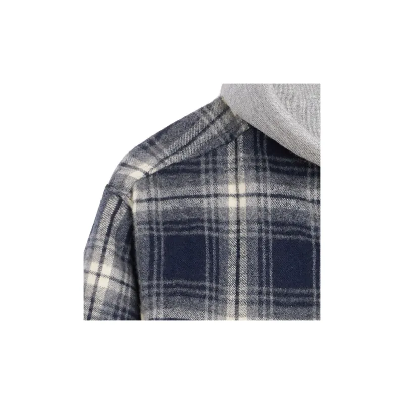 CELINE Hooded Checked Cotton Overshirt-5