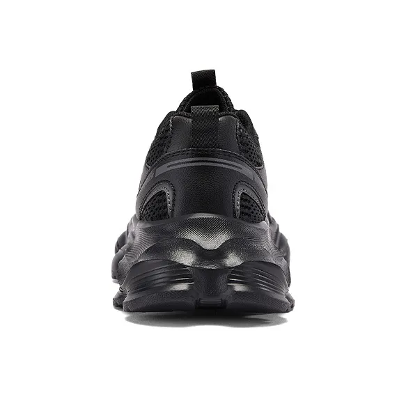 Warrior Lightweight Height Increasing Low Top Chunky Sneakers Unisex Black-2