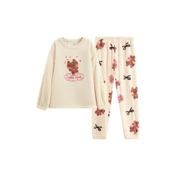 FENTENG x LINE FRIENDS Pajama Set Women's Beige