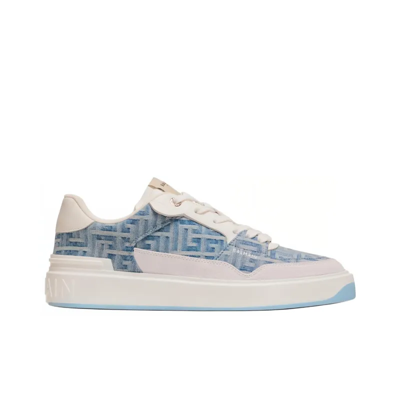 BALMAIN B Court Denim panelled Sneakers Women's-1