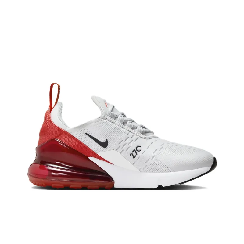 Nike Air Max 270 Slip Resistant And Breathable Kids Lifestyle Shoes White Red Teenagers-1
