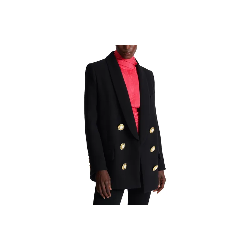 BALMAIN Button Embellished Crepe Jacket-5