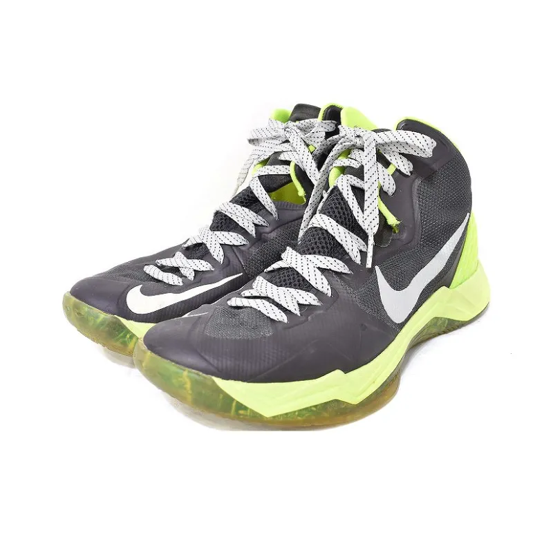 Nike ZOOM HYPERDISRUPTER Anti Slip Wear Resistant Mid Top Basketball Shoes Men's Gray Green-1