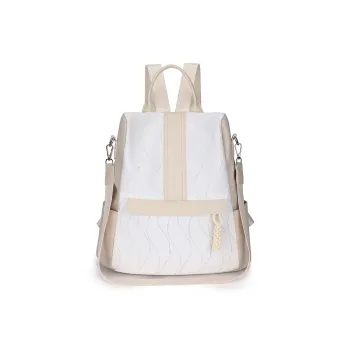 GEERDUN Oxford Backpack Unisex Ecru/Black/Pink/Light Green