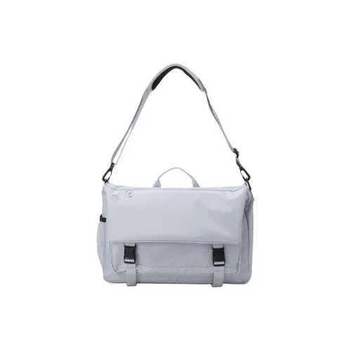 DESCENTE Nylon Messenger Bag, Crossbody Bag Unisex Gray