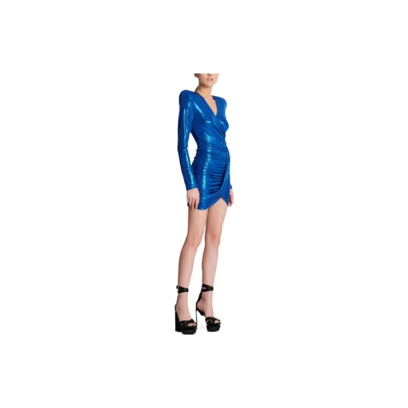 BALMAIN Long-Sleeved Dresses Women's Blue-3
