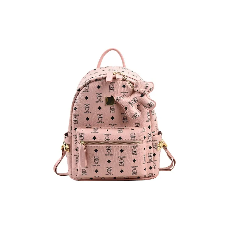BETTERSAY PU Backpack Regular Women's White Brown Coffee Pink-10