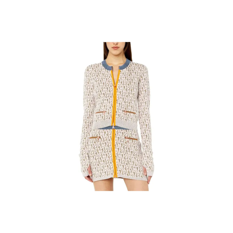 DIESEL Log Intarsia knit Cropped Cardigan-1