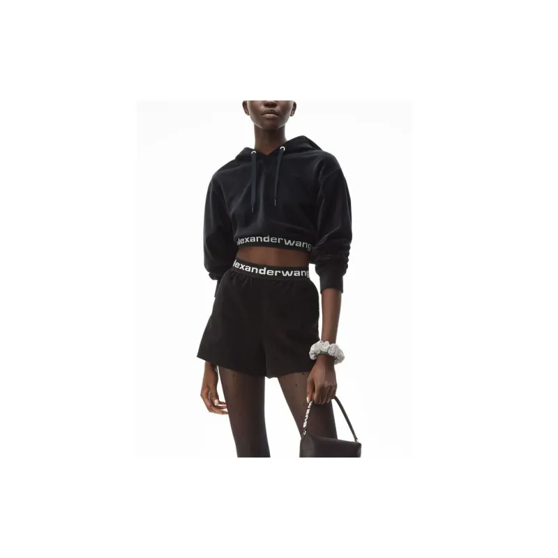 alexander wang Long-sleeve Hoodie In Stretch Corduroy-1
