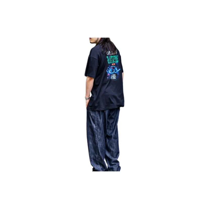 Vans Night In Seoul T Shirt Men's Black-3