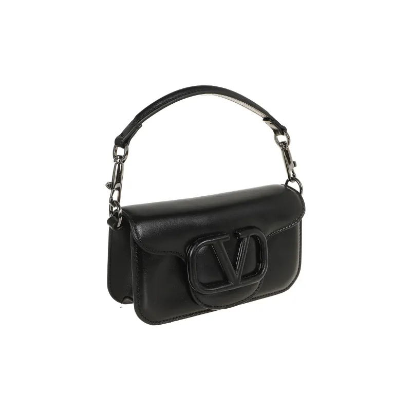 Valentino Locò Calfskin Shoulder Bag, Crossbody Bag, Handbag Trumpets Women's Black-1