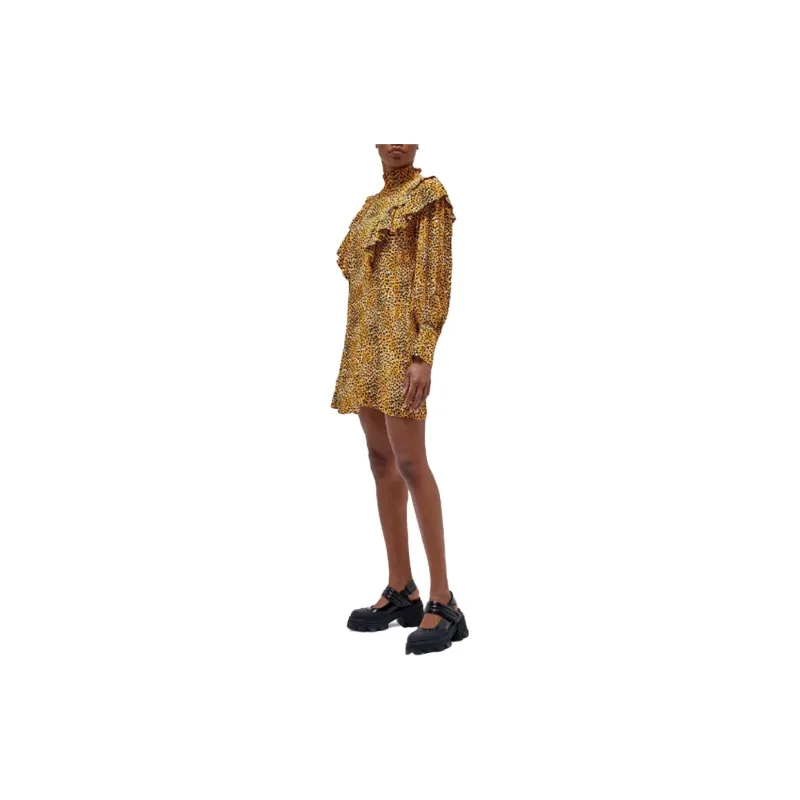 GANNI Long-Sleeved Dresses Women's Orange-2