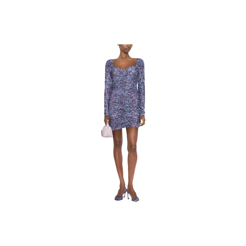 Rotate Long-Sleeved Dresses Women's Blue-2