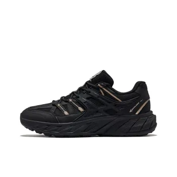 Erke Cunning Plan Anti Slip Wear Resistant Low Top Casual Shoes Men's Jet Black Champagne