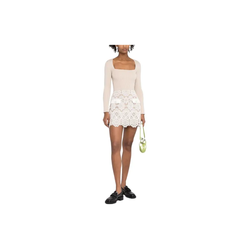 Self-portrait Casual Short Skirts Women's White-1