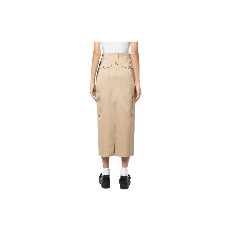 MIU MIU Casual Long Skirts Women's Sandy Beige-2