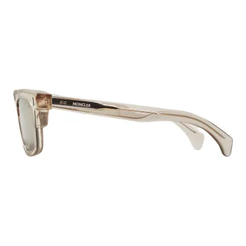 Moncler Acetate Square Sunglasses Unisex Transparent Gray White/Light Brown Gold
