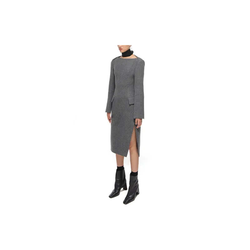 WE11DONE Long Sleeved Dresses Women's Gray-3