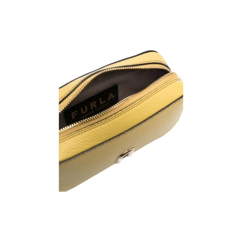 Furla Primula Calfskin Camera Bag Shoulder Bag Crossbody Bag Mini Women's Lemon Yellow-3