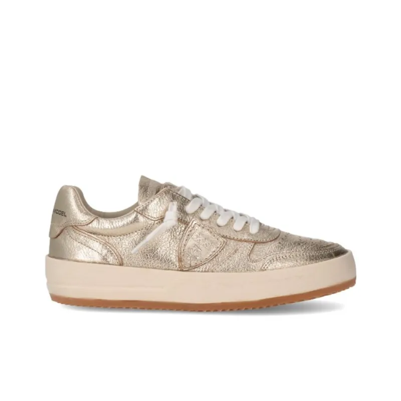 PHILIPPE MODEL Abrasion Resistant Low Top Skateboard Shoes Women's Gold-1