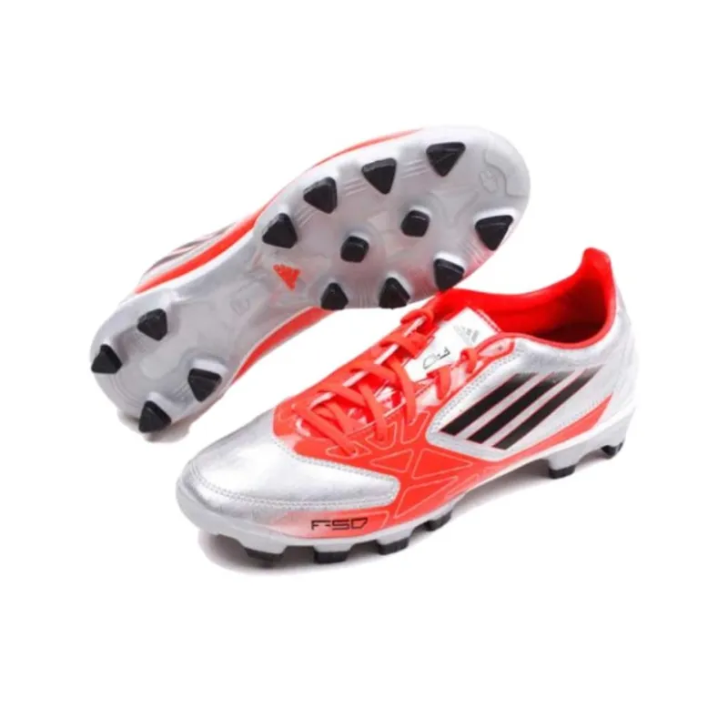 Adidas F10 TRX Anti-Slip Wear-Resistant Soccer Shoes Men's Gray Orange-3