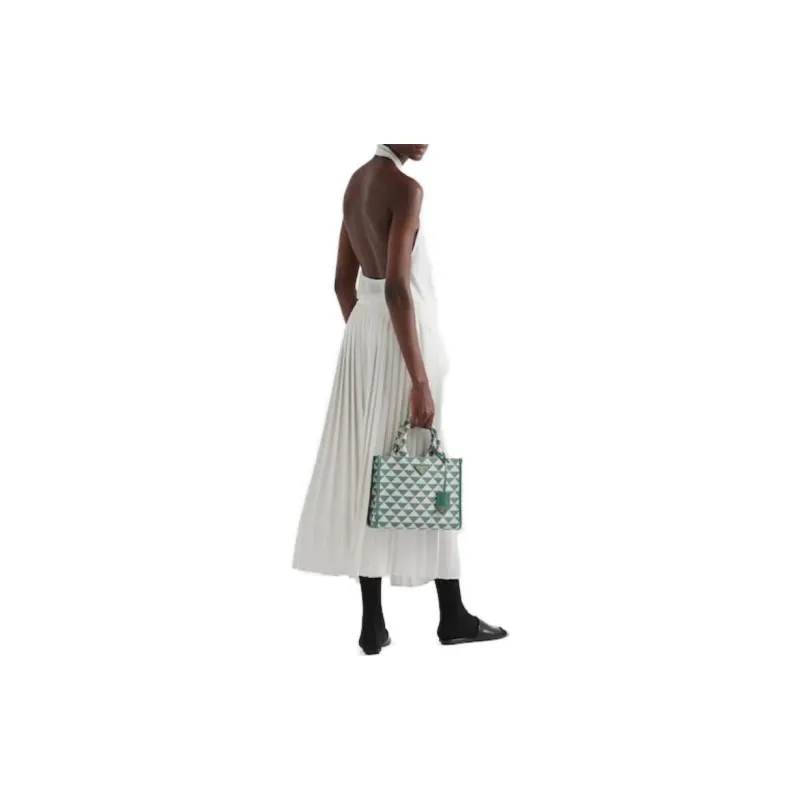 PRADA Crêpe De Chine Jacquard Top 'White'-2