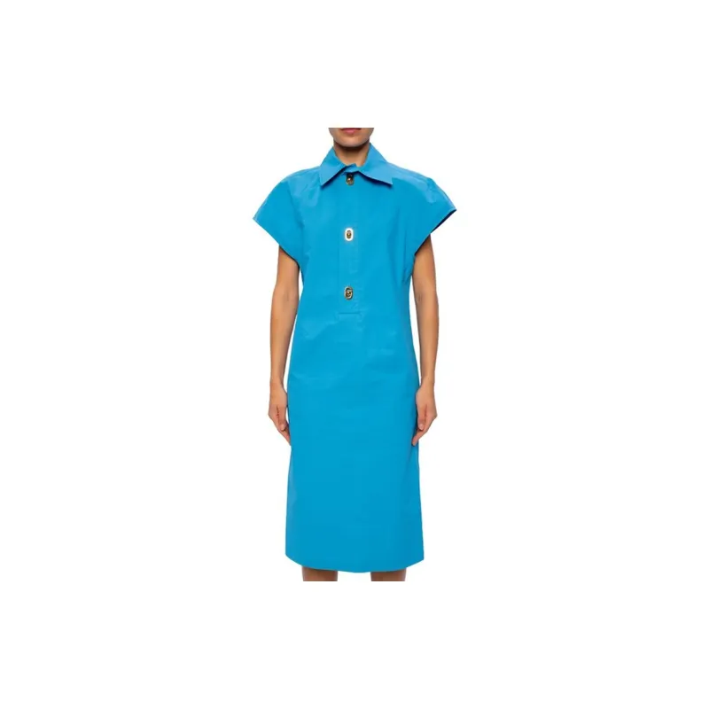 Bottega Veneta Short Sleeved Dresses Women's Blue-2
