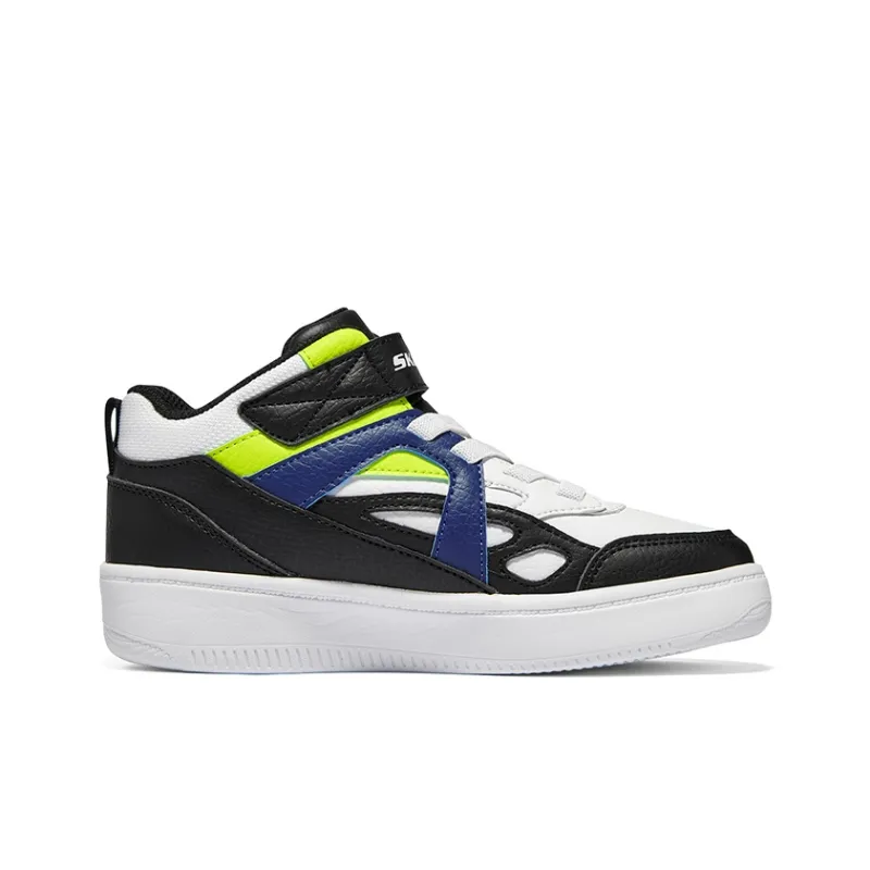 Skechers Anti-Slip Wear-Resistant Low-Top Kids' Skateboarding Shoes Black Green Teenagers-1