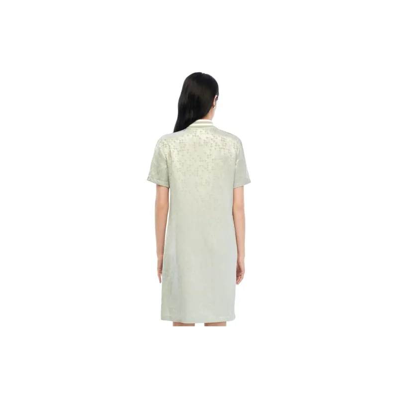XII BASKET Short Sleeved Dresses Women's Light Green-0