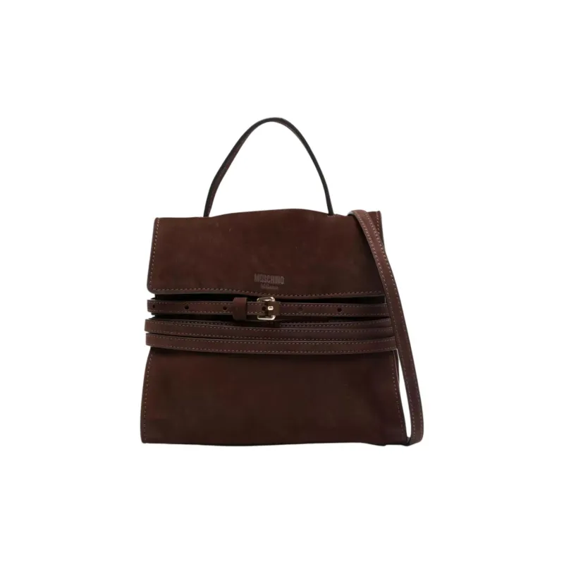 MOSCHINO Calf Suede Shoulder Bag Crossbody Bag Handbag Women's Cedar Brown-0