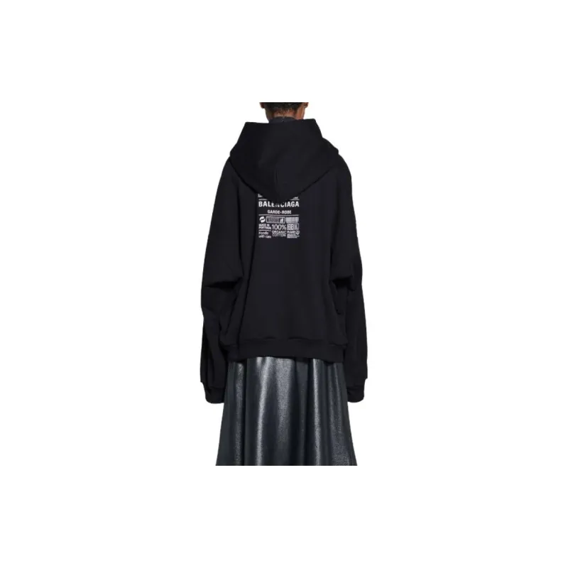 Balenciaga Logo Printed Long Sleeved Hoodie-5