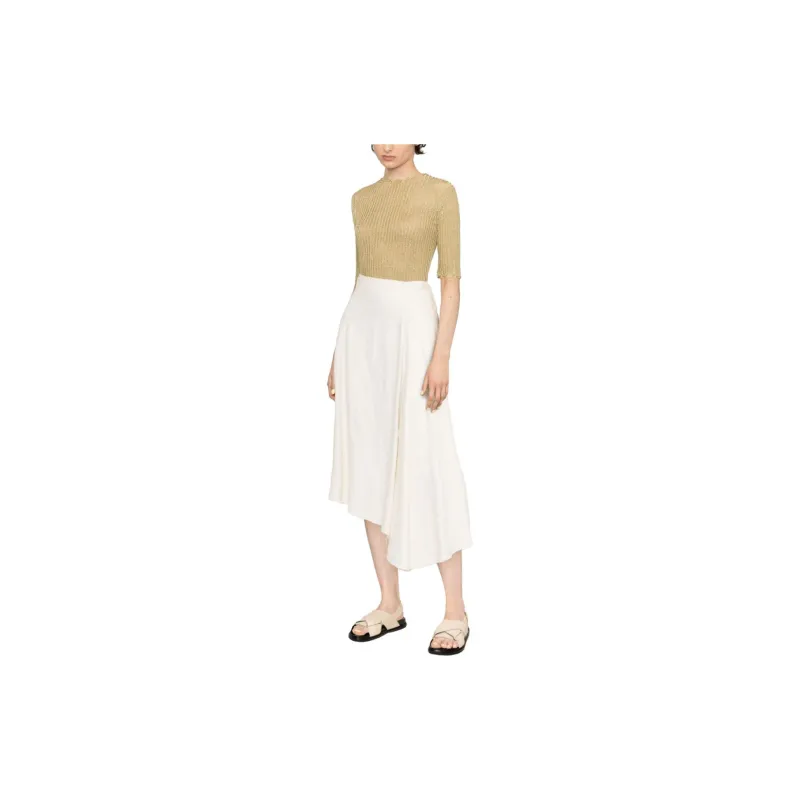 GANNI Metallic Open Back Blouse 'Gold'-3