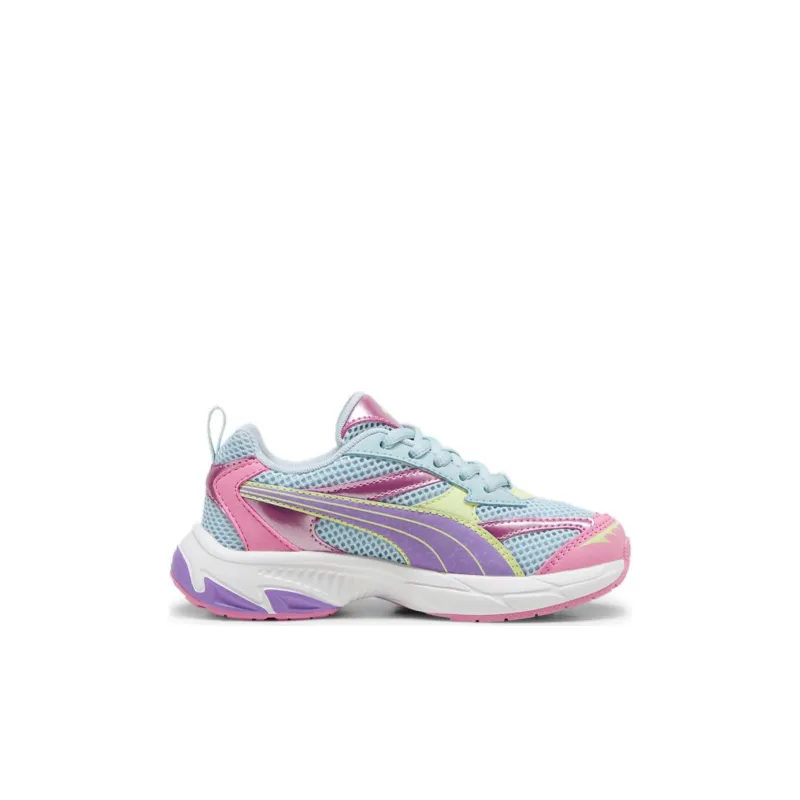 PUMA Morphic Anti Slip Wear Resistant Kids Lifestyle Shoes Blue Pink Children Aged 3 7 Years Old-1